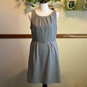 Gray Sleeveless Fit-and-Flare Dress with Pockets